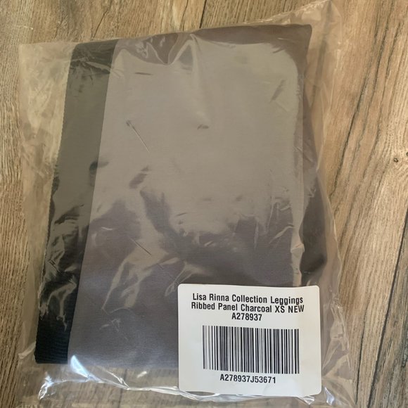 NWT LISA RINNA RIBBED PANEL CHARCOAL LEGGINGS XS - Picture 10 of 12